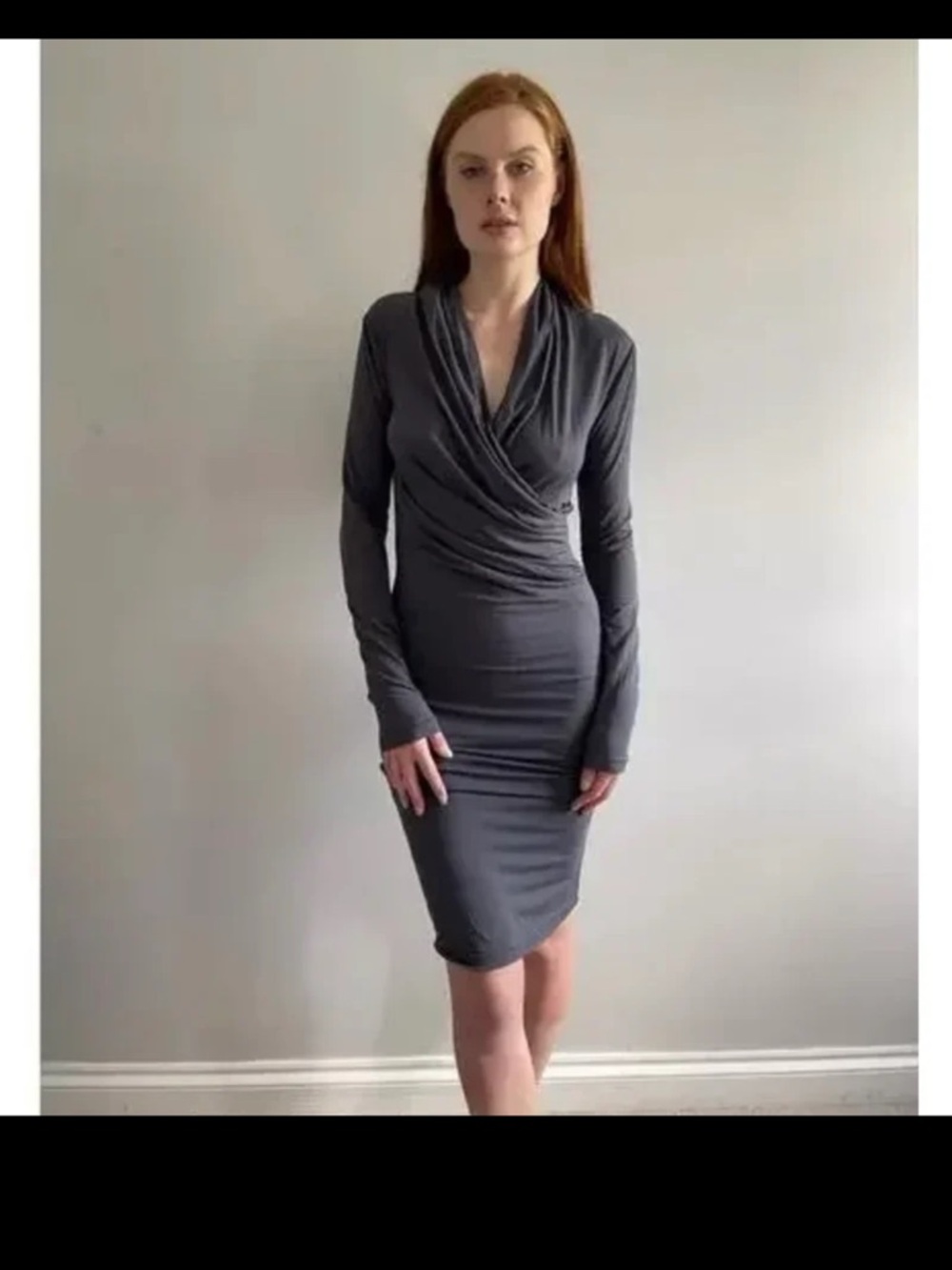 DAY Birger et Mikkelsen‎ Wrap Effect Jersey Dress in Black size Medium - Picture 6 of 12